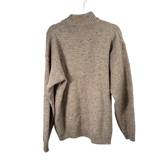 Carraig Donn Quarter Zip Cream Chunky Sweater 100% Pure New Wool Ireland Mens XL - Picture 5 of 5